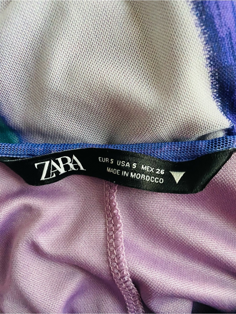 Zara Bloggers Favorite Printed Tulle Halter Sleeveless Lavender Dress Sz Small. - Picture 12 of 14